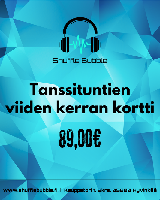 Tanssituntien viiden kerran kortti